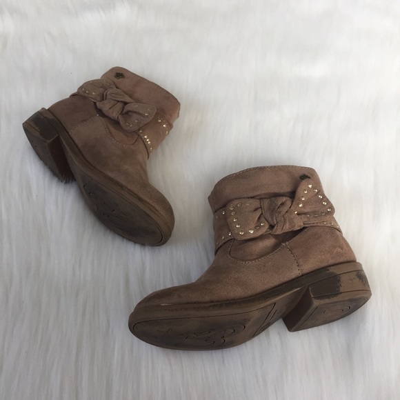 Nina Girls Studded Bow Ankle Booties - Picture 2 of 8